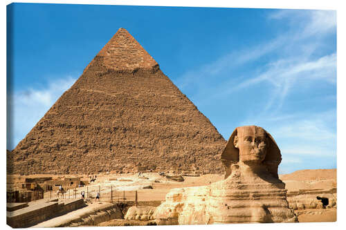 Canvas print Sphinx in front of the Great Pyramid