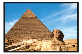 Gerahmter Kunstdruck Sphinx vor der Großen Pyramide