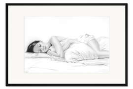 Gerahmter Kunstdruck Sonntagmorgen, Bleistiftporträt