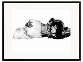 Ingelijste kunstdruk Erotic Drawing - Vinyl Lingerie III