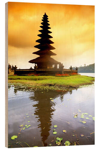 Wood print Temple on Bali