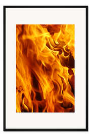 Gerahmter Kunstdruck Loderndes Feuer