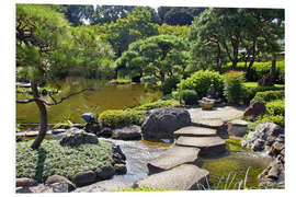 Foam board print Japanese garden with pond