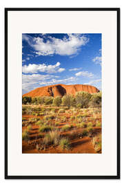 Gerahmter Kunstdruck Uluru im Outback