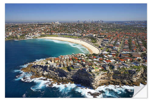 Selvklebende plakat Aerial view of Bondi Beach