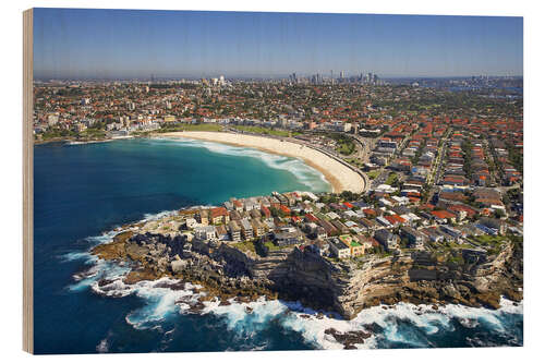 Hout print Aerial view of Bondi Beach