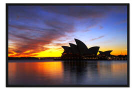 Gerahmter Kunstdruck Sydney Opernhaus im Abendlicht