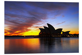 Foam board print Sydney Opera House in the evening light