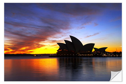 Wall sticker Sydney Opera House in the evening light