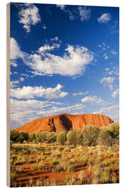 Wood print Ayers Rock in the Outback