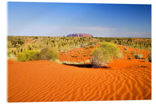 Acrylic print Outback and Uluru on the horizon