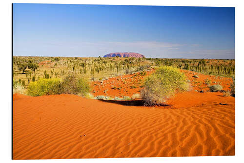 Tableau en aluminium Outback et Uluru à l'horizon