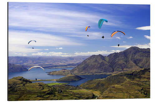 Alubild Gleitschirme über Lake Wanaka