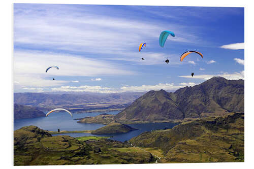 Tableau en PVC Parapentes sur le lac Wanaka