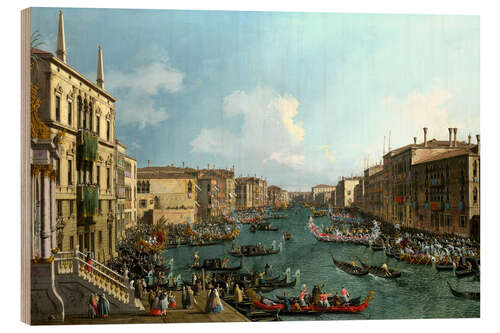 Wood print Regatta on the Canale Grande