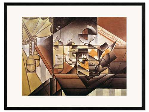 Kunsttryk i ramme Composition with clock
