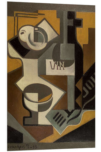 Tableau en PVC Still Life with Wine Bottle