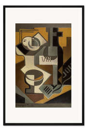 Gerahmter Kunstdruck Stillleben mit Weinflasche