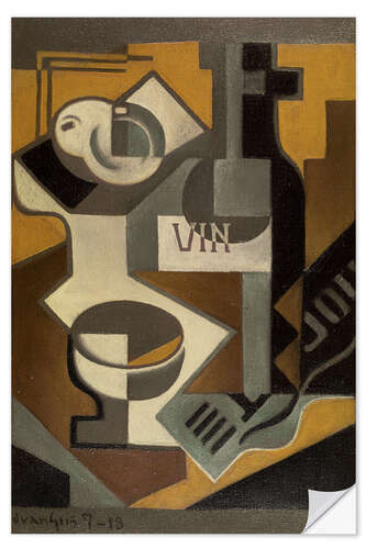 Selvklebende plakat Still life with wine bottle