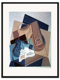 Gerahmter Kunstdruck Mandoline und Trauben