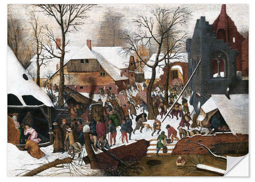 Selvklebende plakat Adoration of the Kings in the Snow