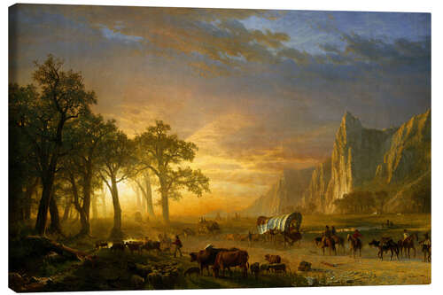 Canvas print Wagon Train on the Prairie