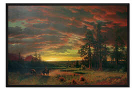 Gerahmter Kunstdruck Abend in der Prärie