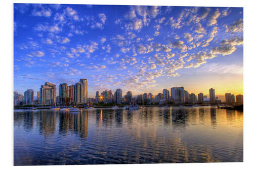 Hartschaumbild Sonnenaufgang über Vancouver