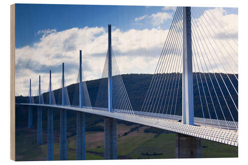 Cuadro de madera Viaducto y puente de Millau