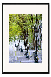 Gerahmter Kunstdruck Treppe zum Place du Sacré-Coeur