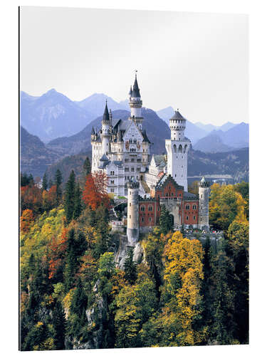 Tableau en plexi-alu Château de Neuschwanstein à l'automne