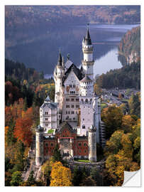 Sticker mural Château de Neuschwanstein avec le lac Alpsee