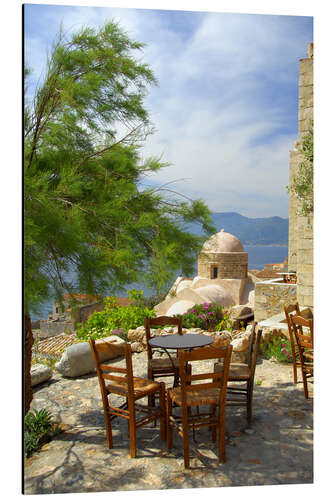 Alubild Terrasse am Meer