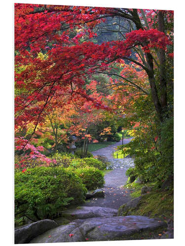 Hartschaumbild Pfad im japanischen Garten