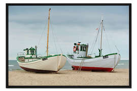 Gerahmter Kunstdruck Fischerboote in Løkken, Dänemark
