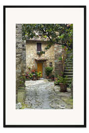 Gerahmter Kunstdruck Idyllischer Weg in Montefiorale