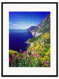 Gerahmter Kunstdruck Klippen mit Wildblumen