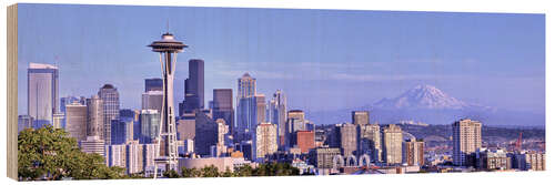 Holzbild Seattle Skyline