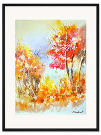 Gerahmter Kunstdruck Herbstlicher Feldrain