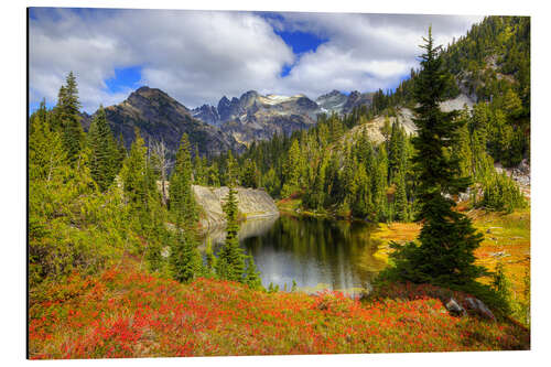 Aluminiumsbilde Autumn mountain landscape