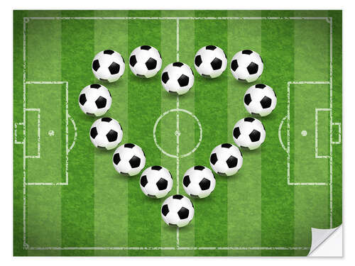 Selvklebende plakat Love for Soccer