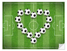 Selvklebende plakat Love for Soccer