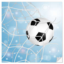 Sticker mural Ballon de football dans le but