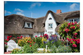 Magnettafel Amrum - Friesenhaus mit Blumengarten