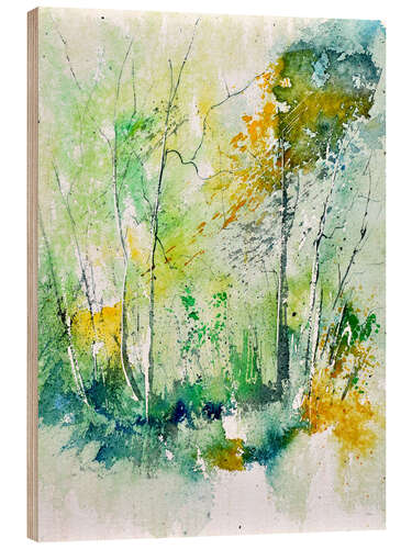 Holzbild Aquarellwald