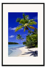 Gerahmter Kunstdruck Palmen und Strand auf Tapuaetai