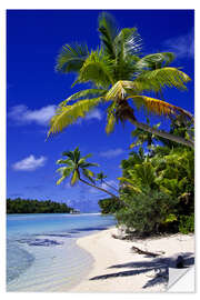 Selvklebende plakat Palm trees and beach on Tapuaetai