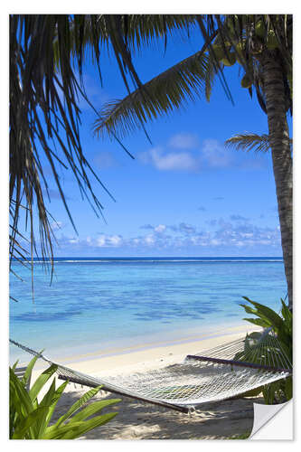 Selvklebende plakat Hammock on the sunny beach