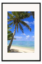 Gerahmter Kunstdruck Palmen am Strand