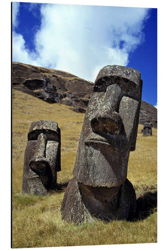 Aluminium print Moai on Easter Island